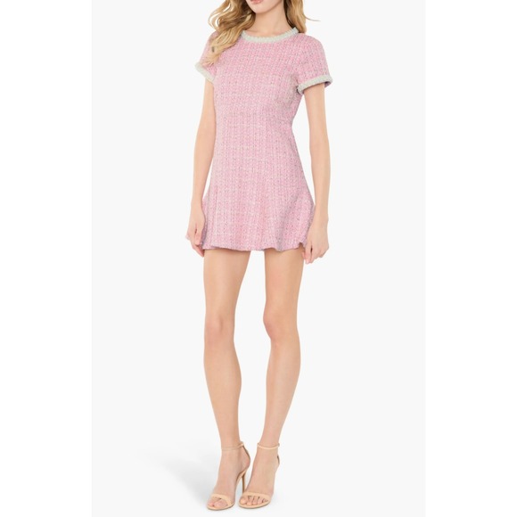 Likely Dresses & Skirts - Likely Brie Beaded Tweed Pink Minidress Size 2
